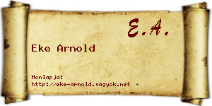 Eke Arnold névjegykártya
